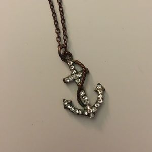 Jeweled anchor necklace